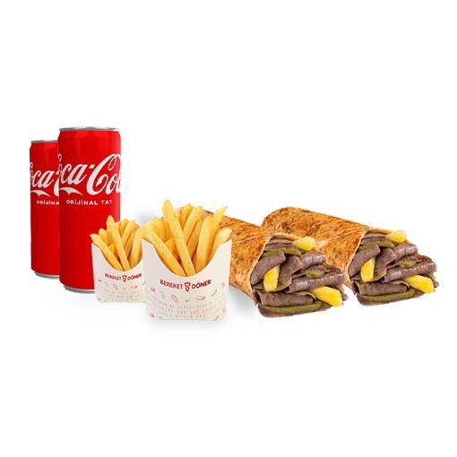 2'li Et Döner Dürüm Menü (M)
