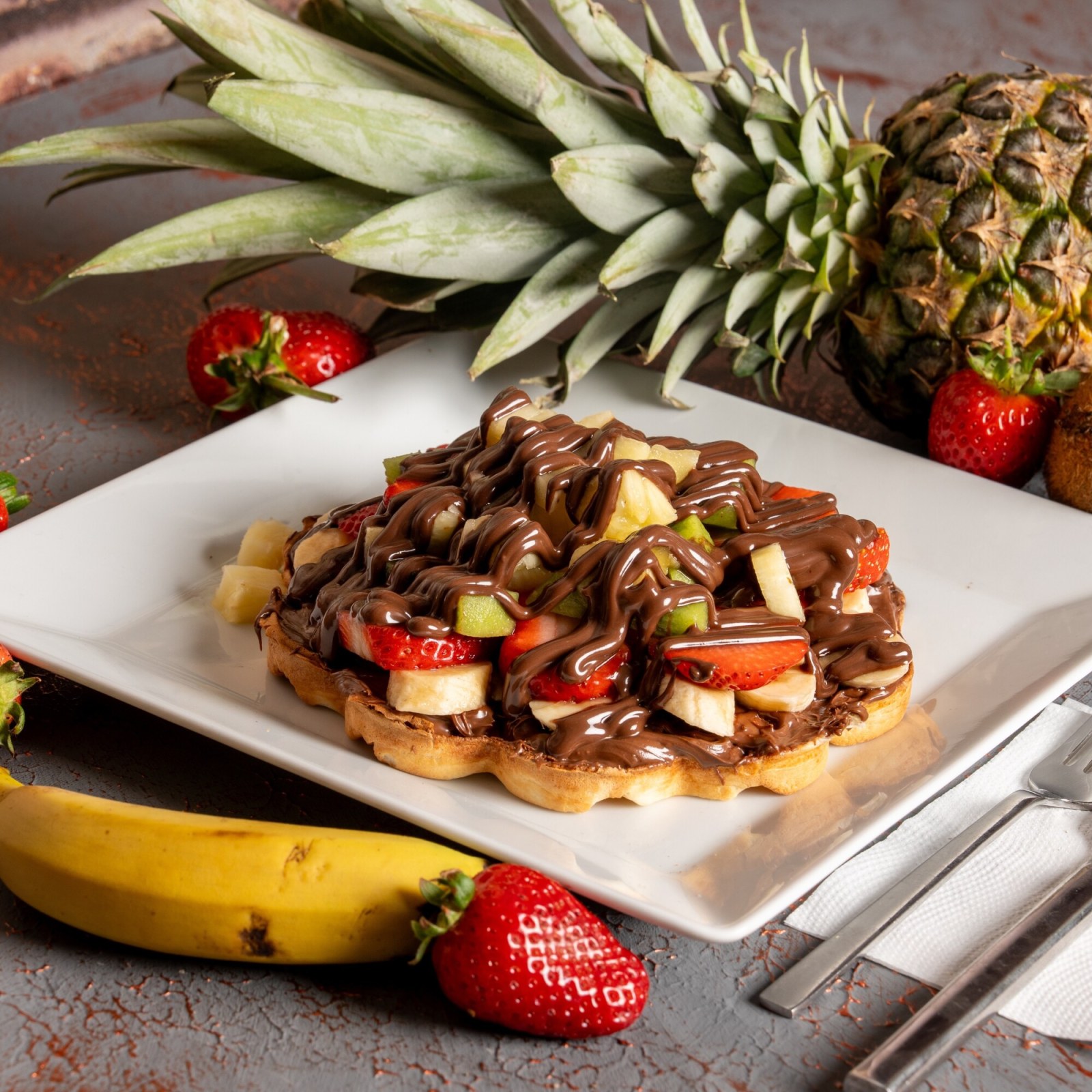 Full Meyveli Waffle