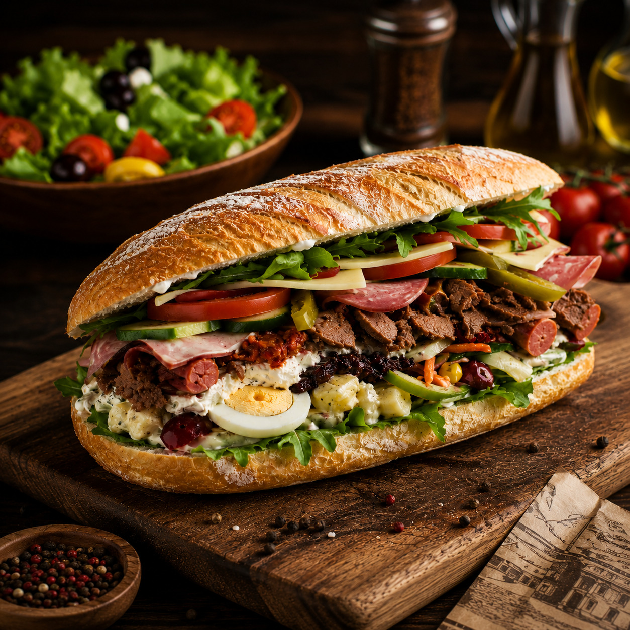 Kavurmalı Bol Malzemeli Soğuk Sandviç
