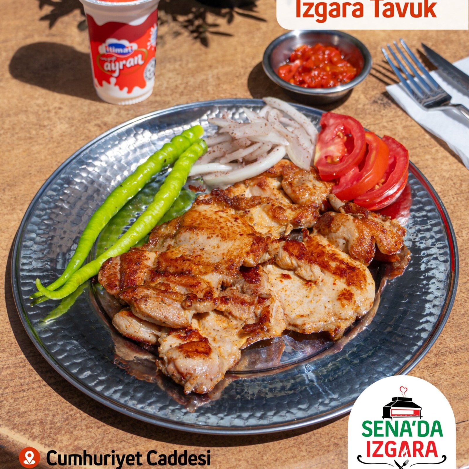 Izgara Tavuk Ayran Menü