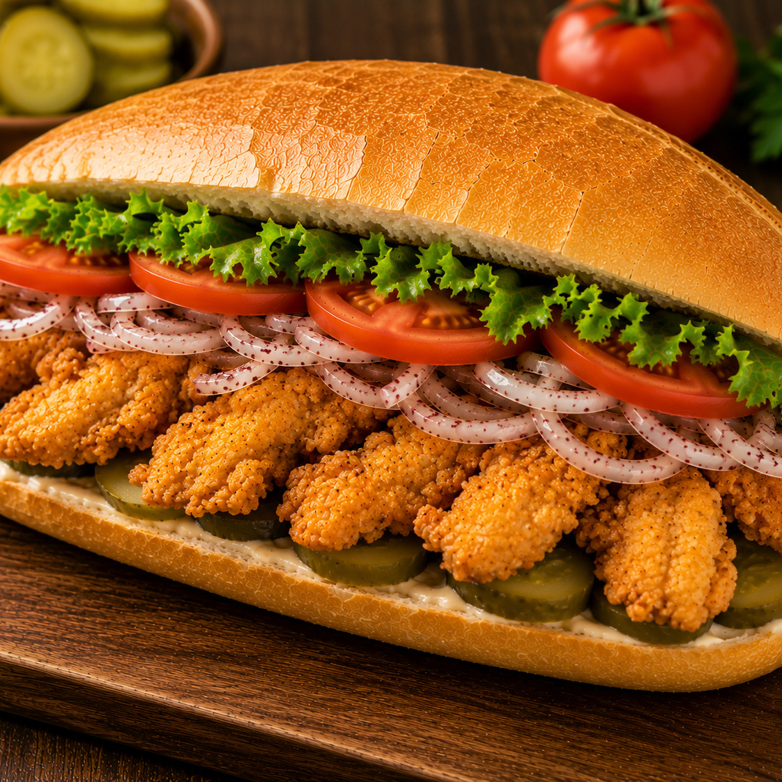Yarım Ekmek Arası Çıtır Tavuk