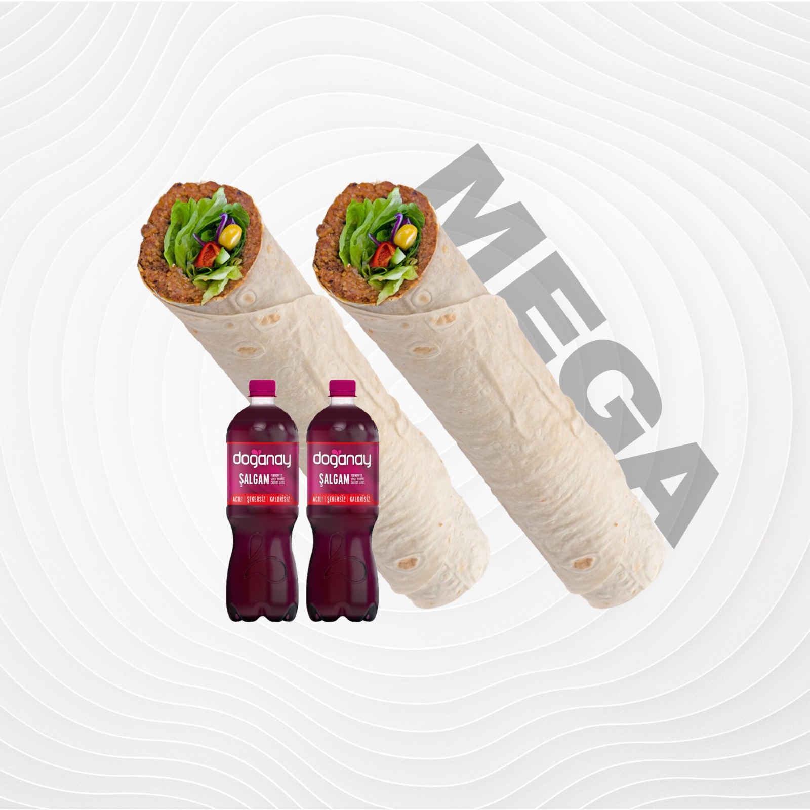 2'li Mega Dürüm (140 gr)+ Şalgam Menü