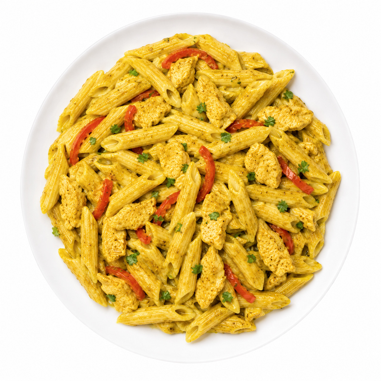 Köri Soslu Tavuklu Penne