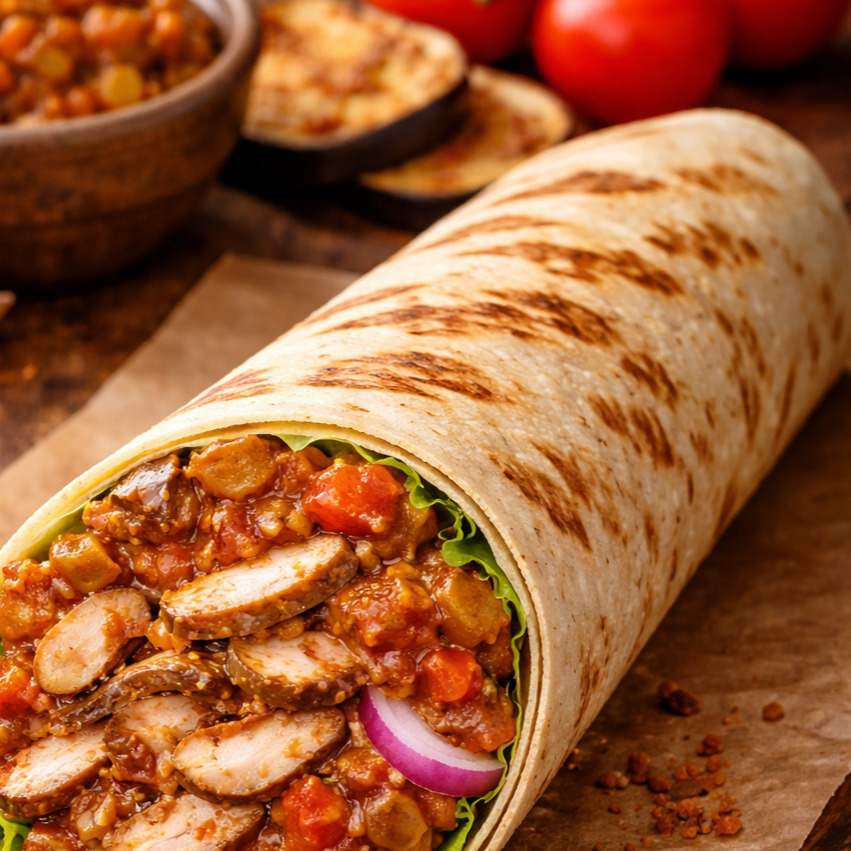 Patlıcan Soslu Zurna Tavuk Döner Dürüm
