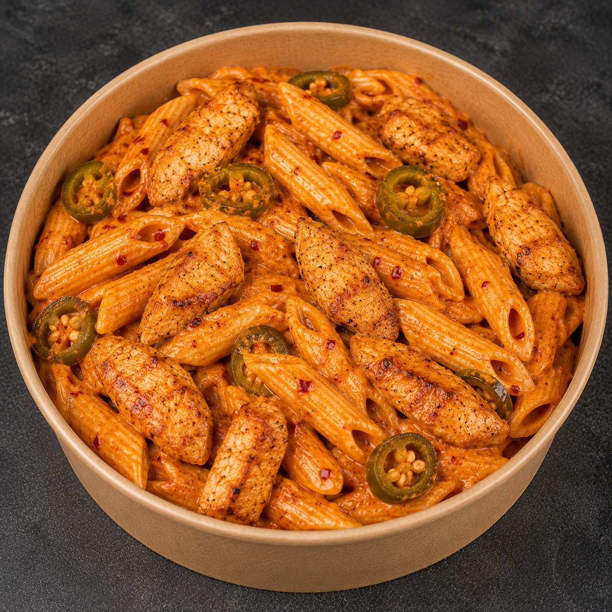 Tavuklu Acı Kremalı Penne Makarna