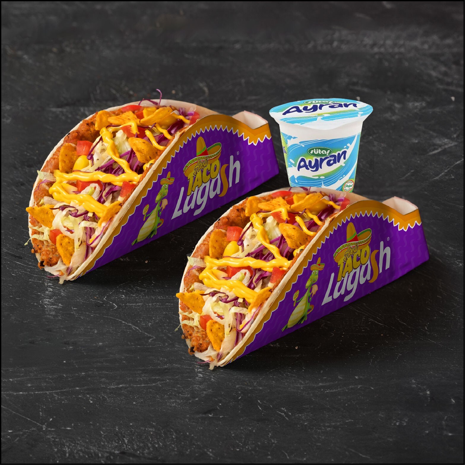 Ateşli Doritoslu Taco (İkili) Çiğ Köfte Menü