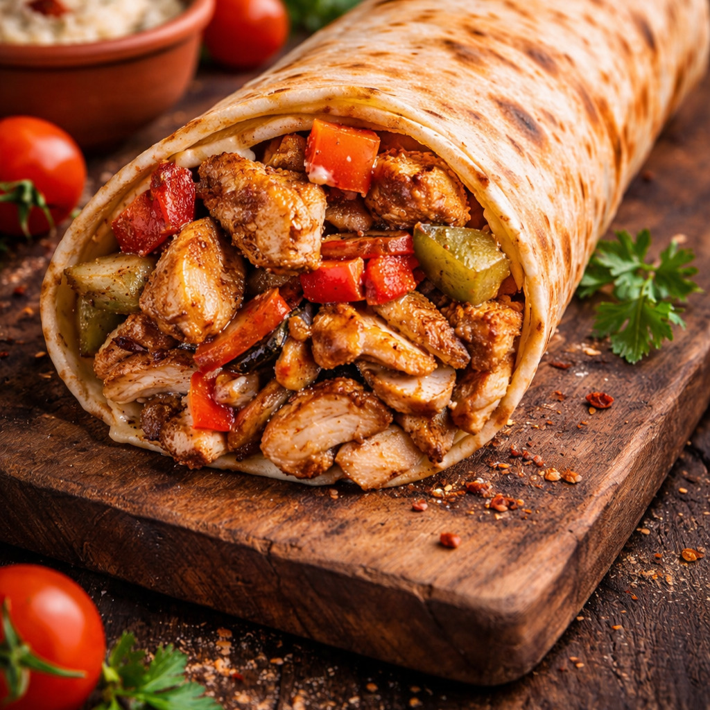 Afrika Soslu Tavuk Döner Dürüm