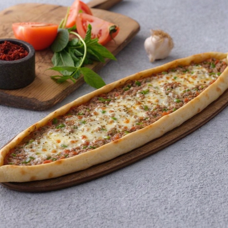 Kıymalı Kaşarlı Pide