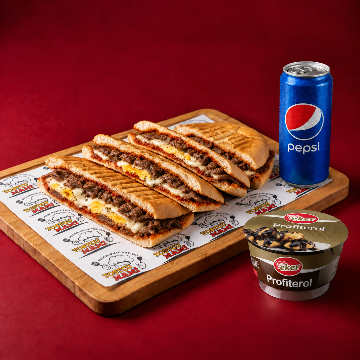 Kavurmalı Yumurtalı Kaşarlı Tost Menü