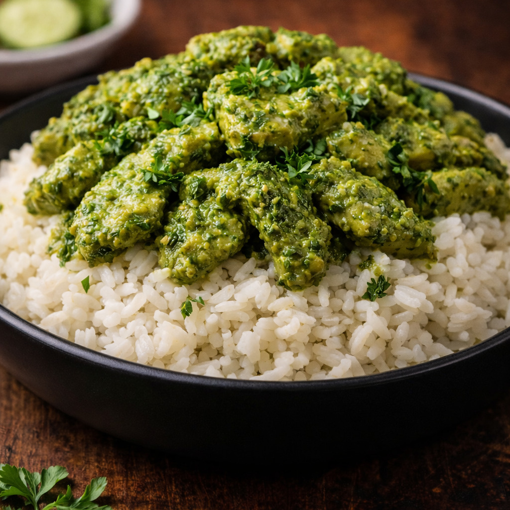 Pesto Soslu Tavuk Pilav