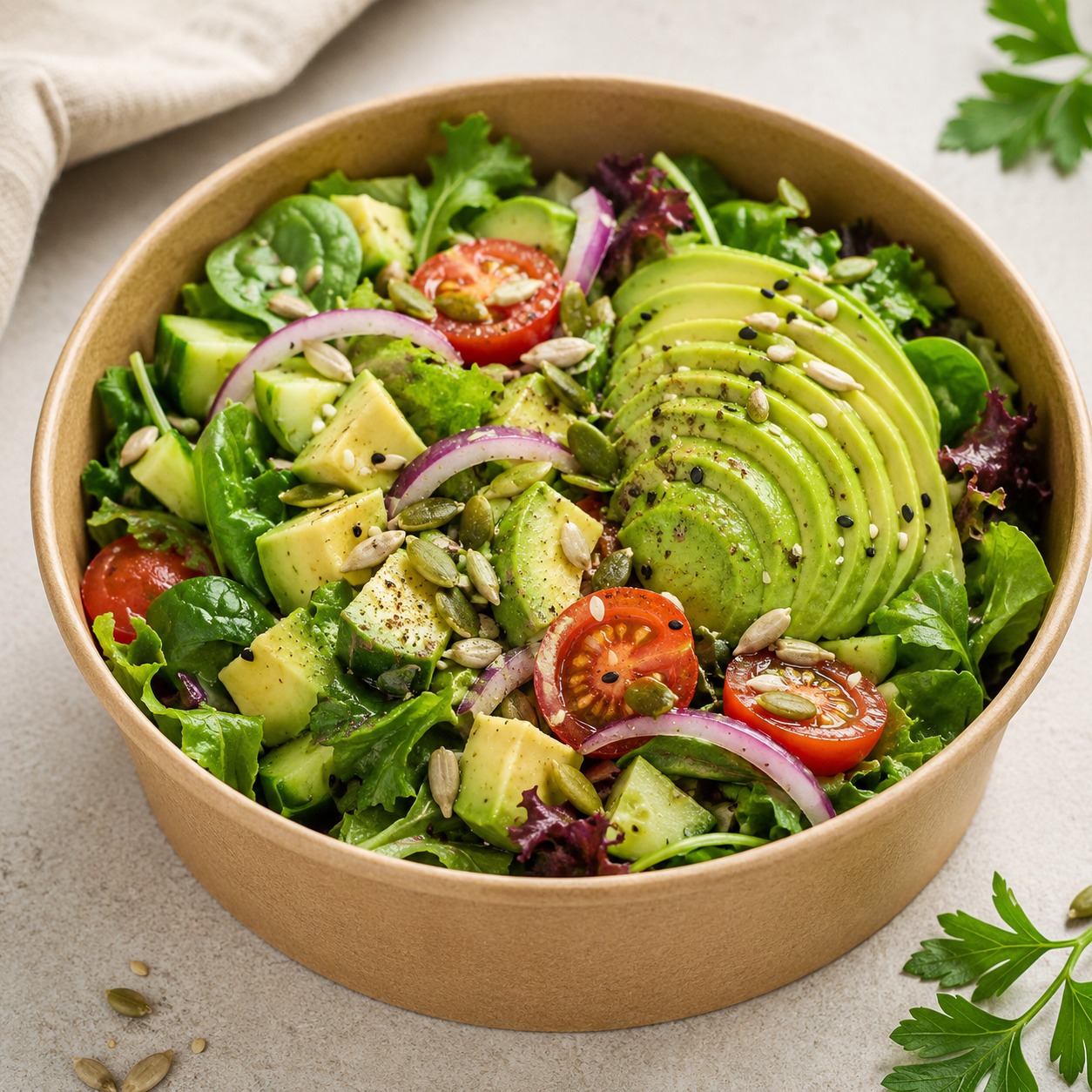 Avokadolu Salata (295 kcal.)