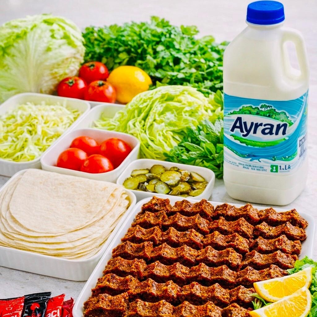 Parti Boy Çiğköfte (1500gr.)+2 Litre Ayran