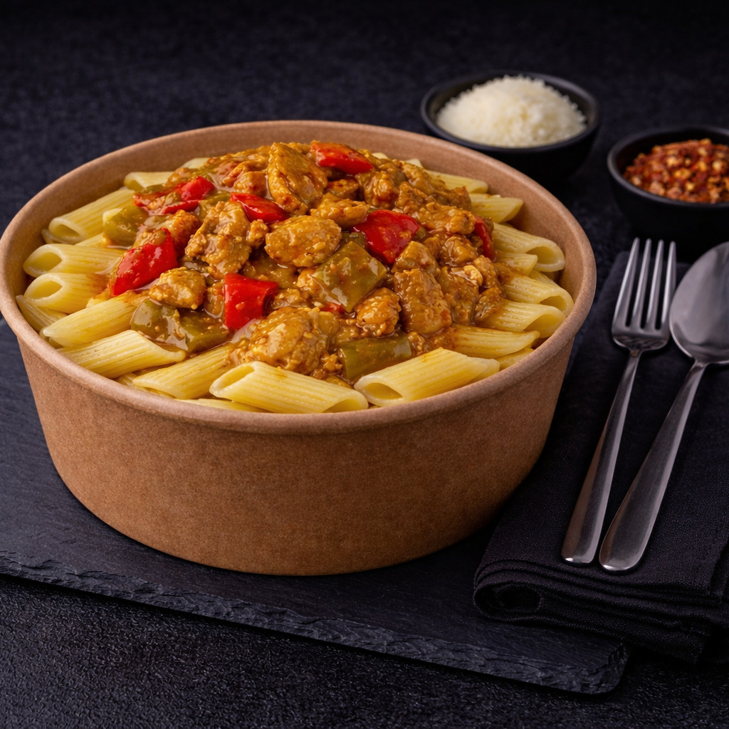 Makarna Üstü Köri Soslu Tavuk Sote