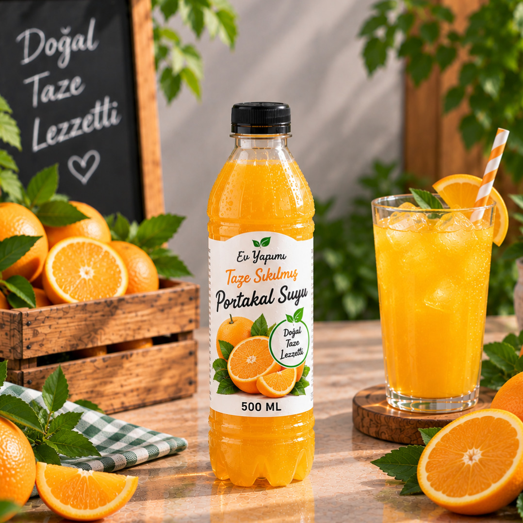 Taze Sıkma Portakal Suyu 500 Ml