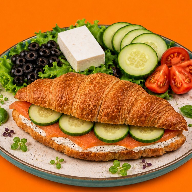 Somon Füme Kruvasan Sandviç