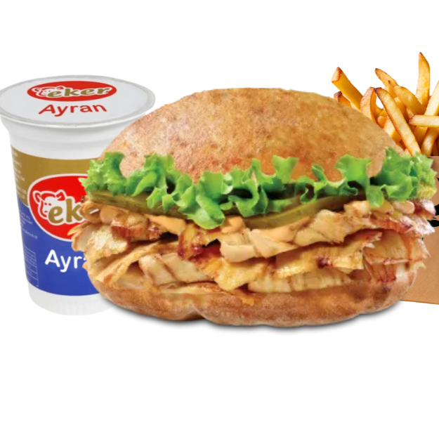 Hamburger ve 170 ml Ayran