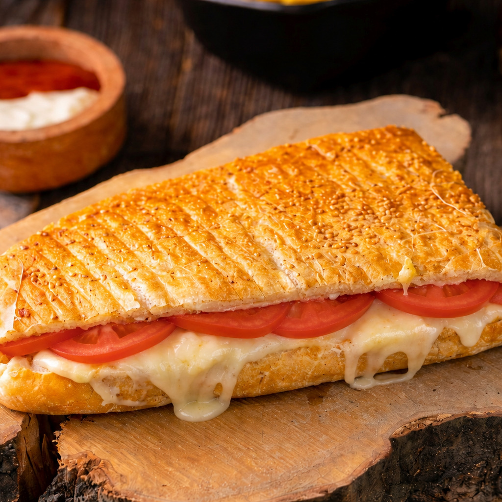 Yarım Ekmek Arası Domatesli Tost