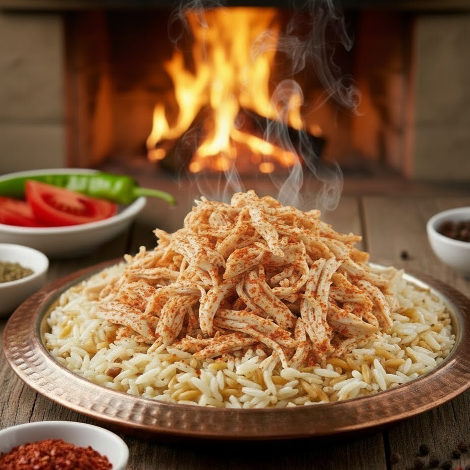 Acı Biber Baharatlı Tavuklu Pilav