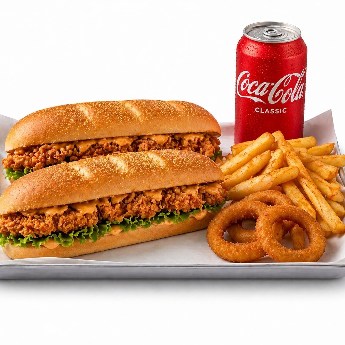 2’li Cheddar Cajun Sandwich Coca Cola Menü