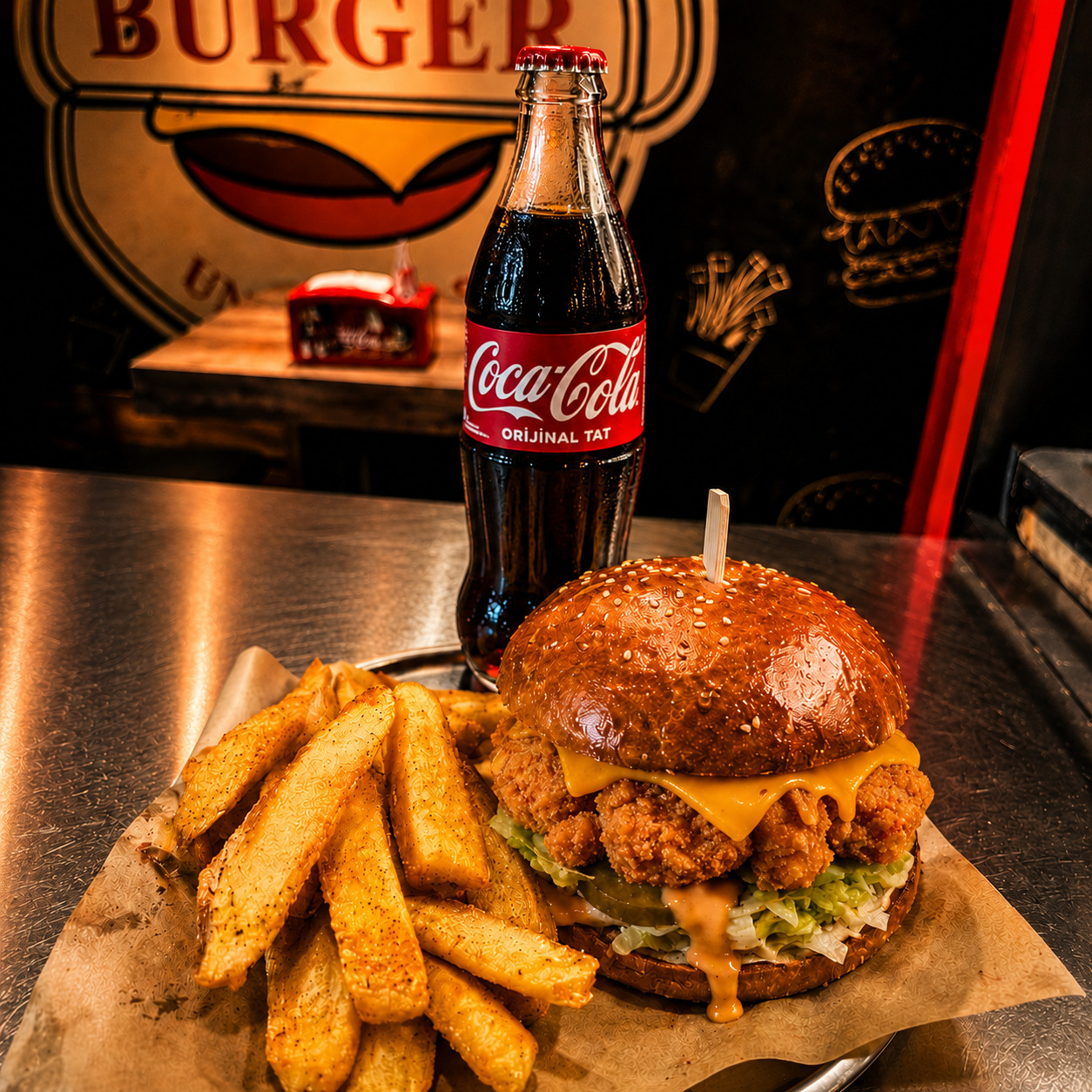 After Dinner Chicken Burger Menü