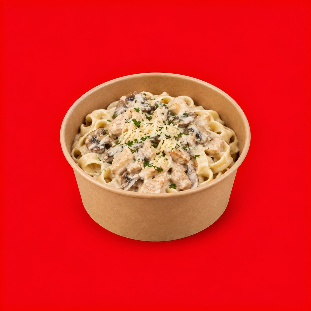 Kremalı Tavuklu Mantarlı Fettuccine
