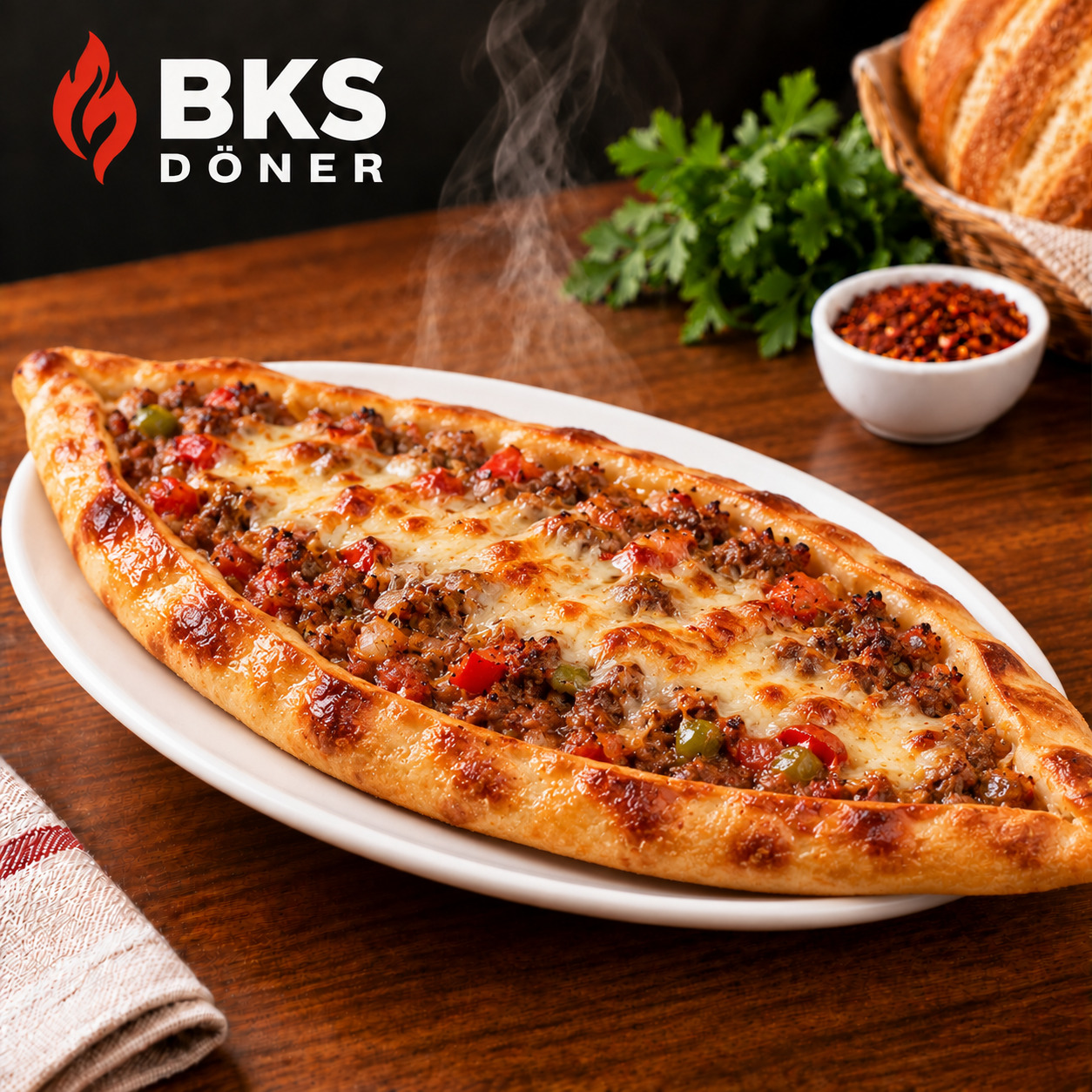Kıymalı Kaşarlı Pide