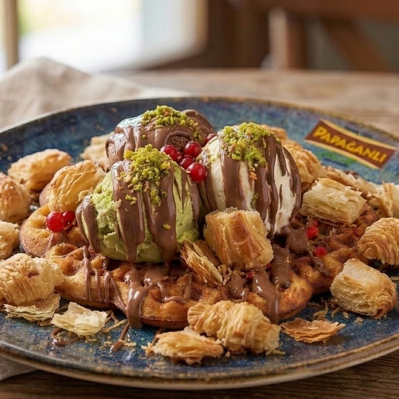 Kruvasanlı Waffle