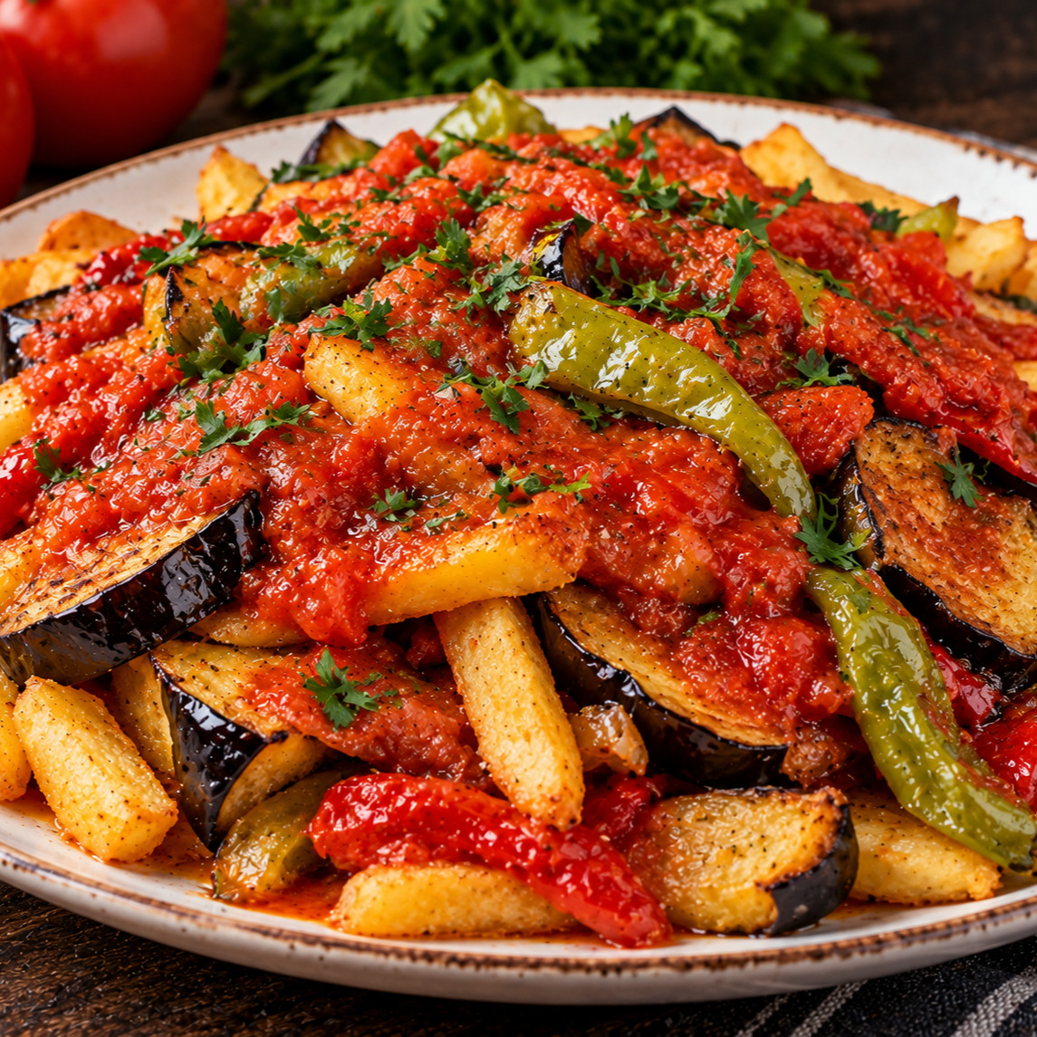 Karışık Kızartma (Domates Soslu)