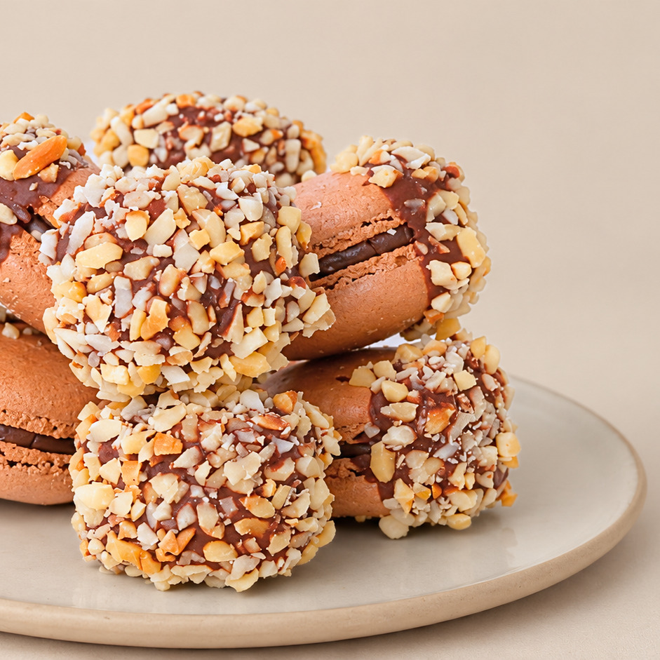Fındık Kaplı Çikolatalı Macaron (Adet)