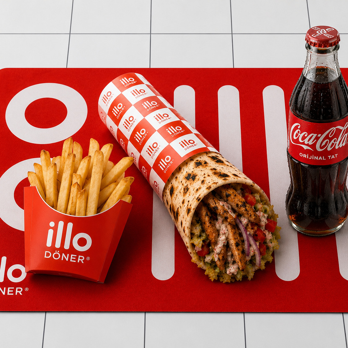 Tavuk Döner Dürüm & Patates Kızartması & Kola Menü