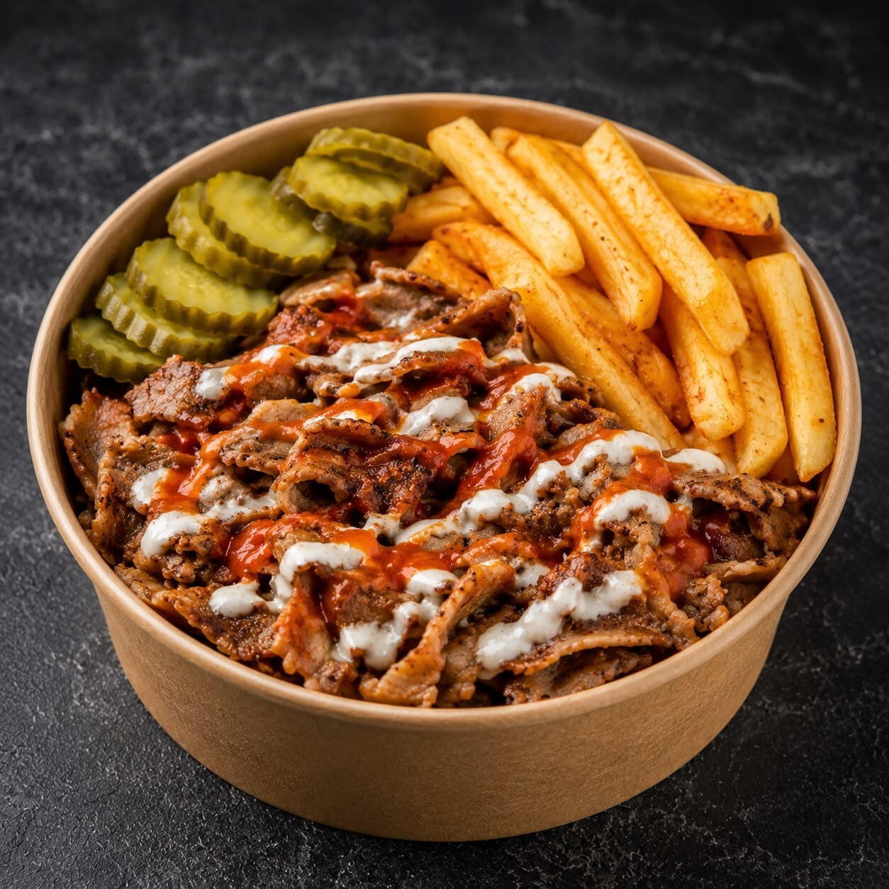 Cheddar Village Bowl Döner (Tabakta Servis)