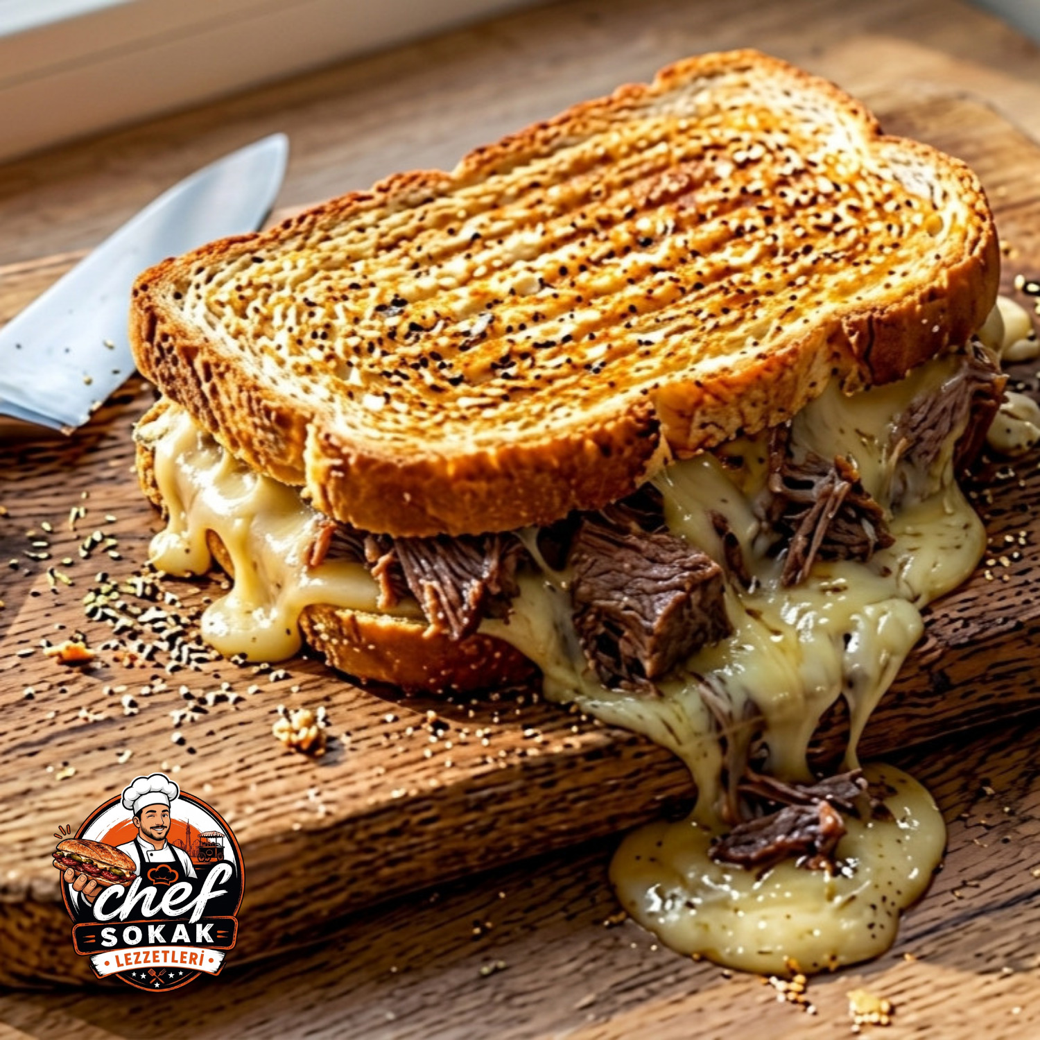 Kavurmalı Tost XL Tost Ekmeğinde