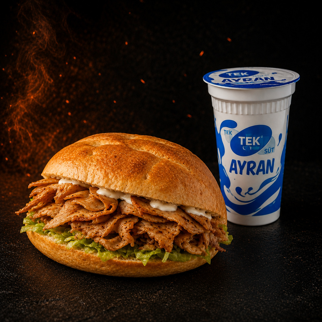 Tombik Tavuk Döner + Tek Süt Ayran (170 ml)