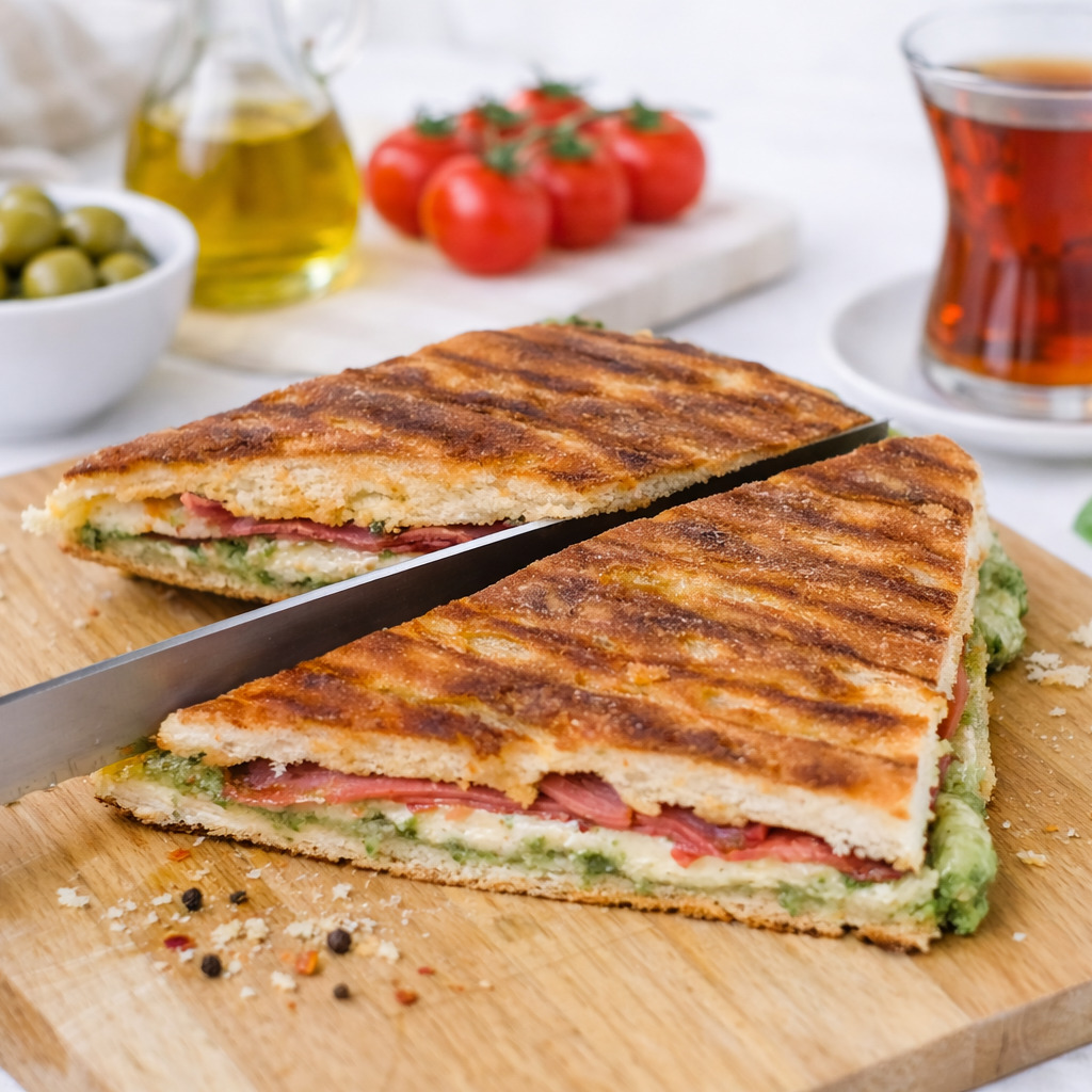 Pesto Soslu Karışık Tost