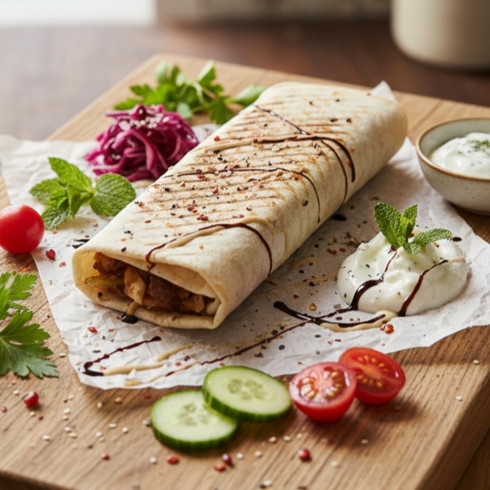 Somun'da soslu kaşarlı doner