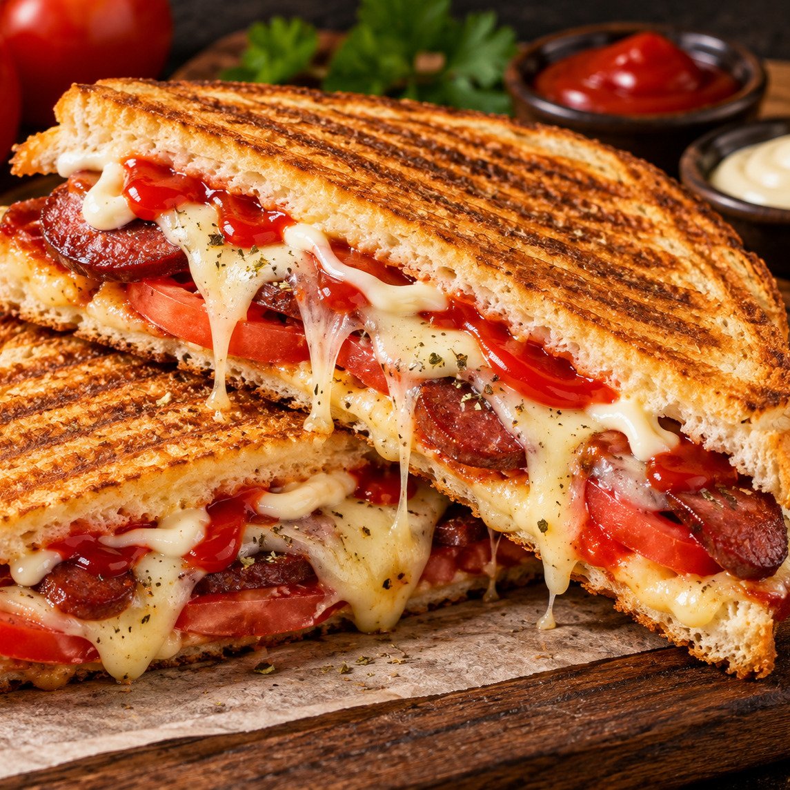 Sucuklu Tost Yarım Ekmek