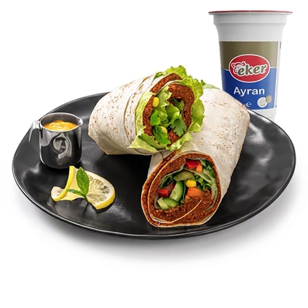 90 Gr Çiğ Köfte Dürüm+ Ayran