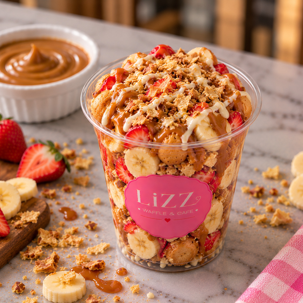 Lizz Karamel Bardak Waffle