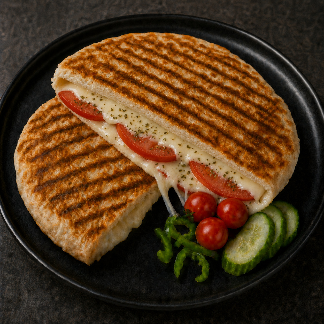 Kaşarlı Domatesli Kekikli Bazlama Tost
