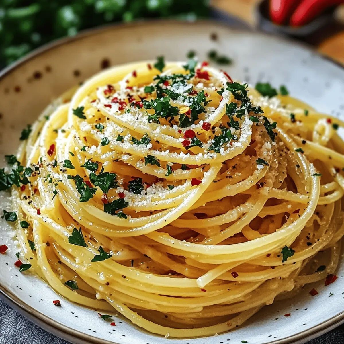 Sarımsaklı Zeytinyağlı Spagetti