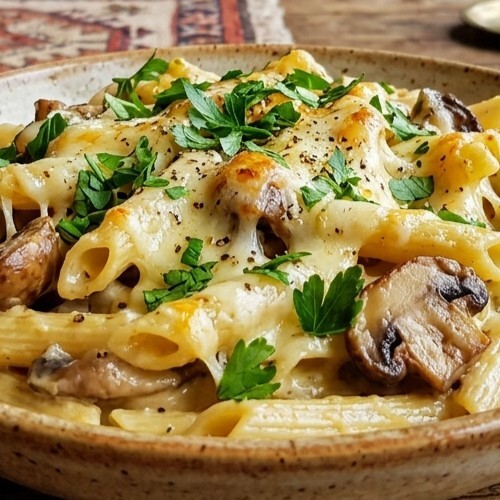 Cheddarlı Mantarlı Penne