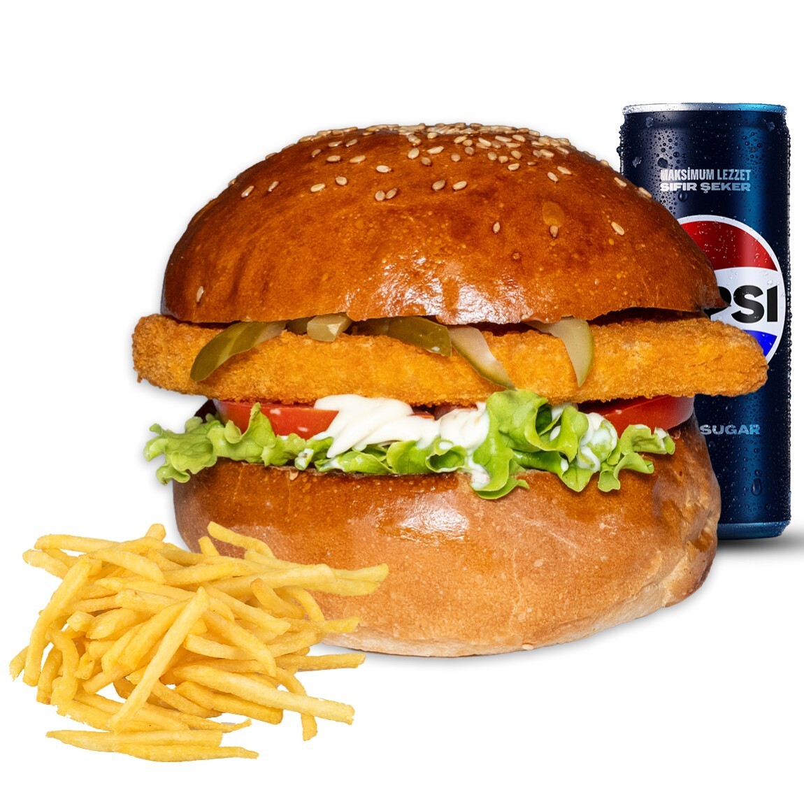 İso Acılı Tavuk Burger Menü
