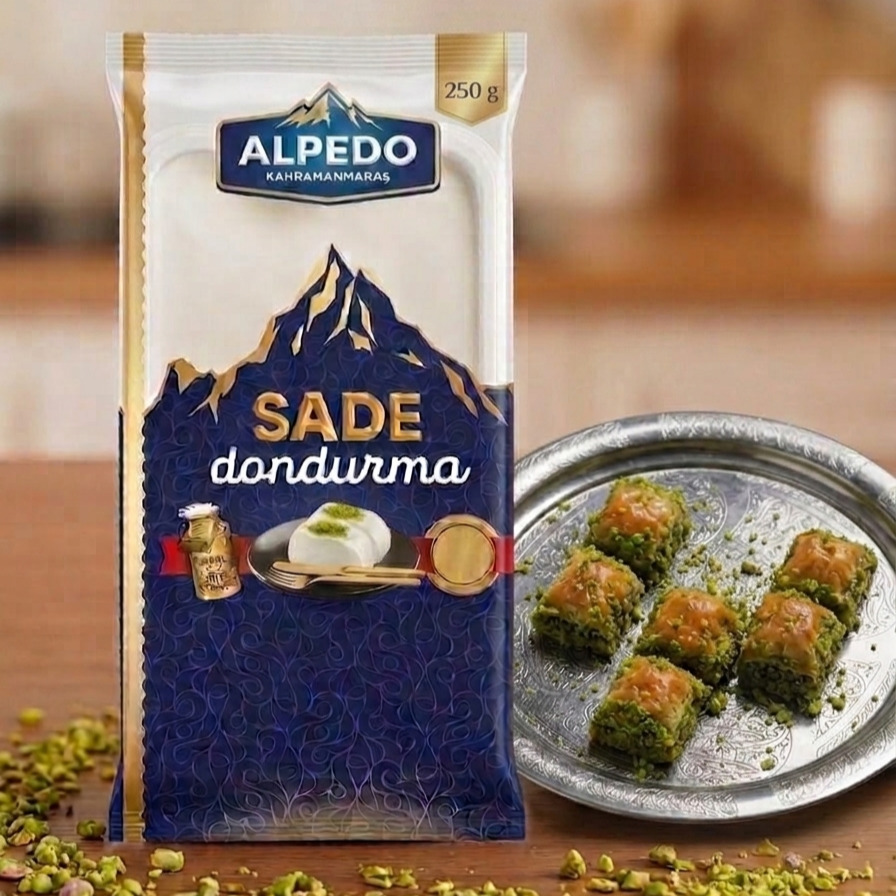 Antep Özel Fıstıklı (yarım kilo), 250 gr Sade Kahramanmaraş Dondurması