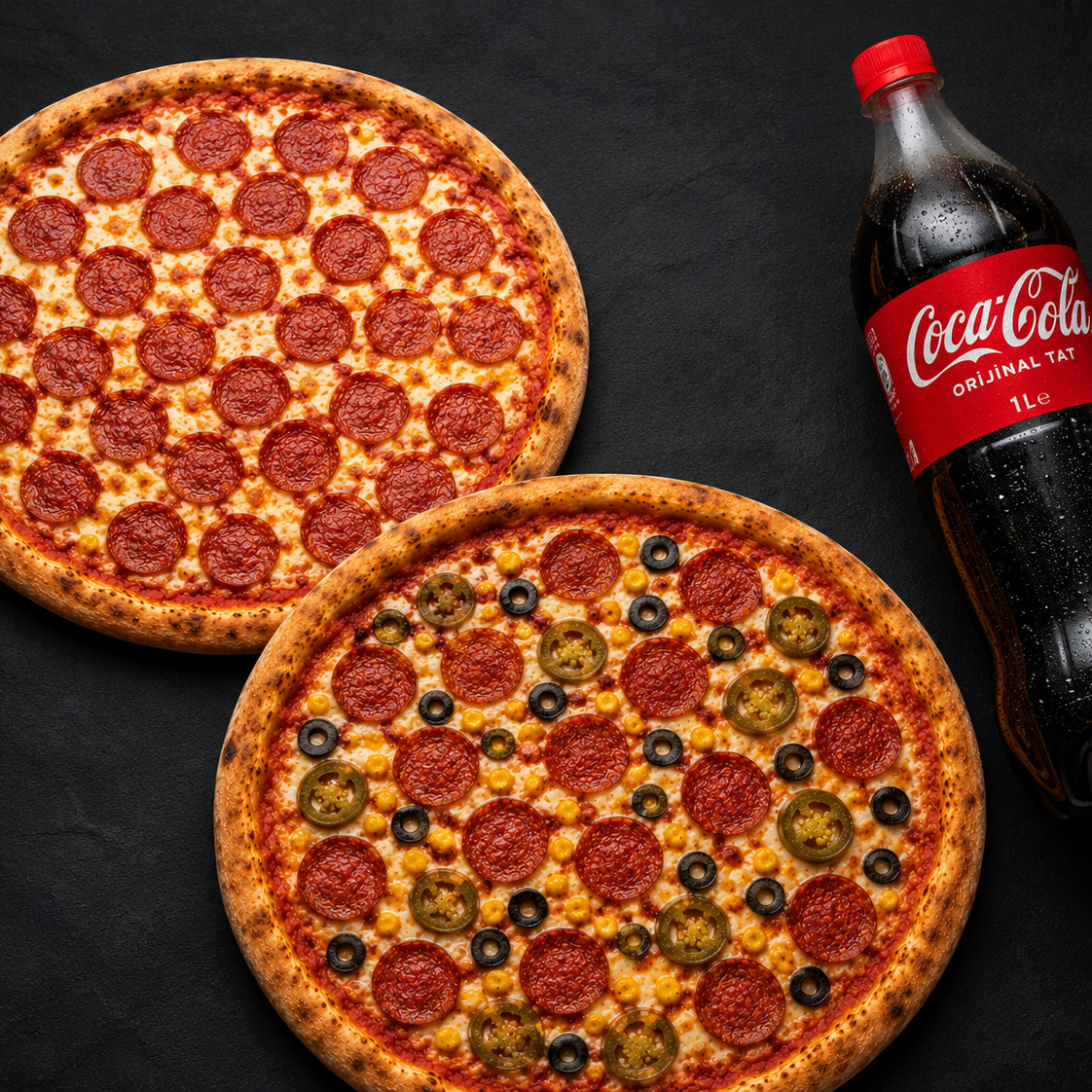 2 Pizza + 1 lt İçecek