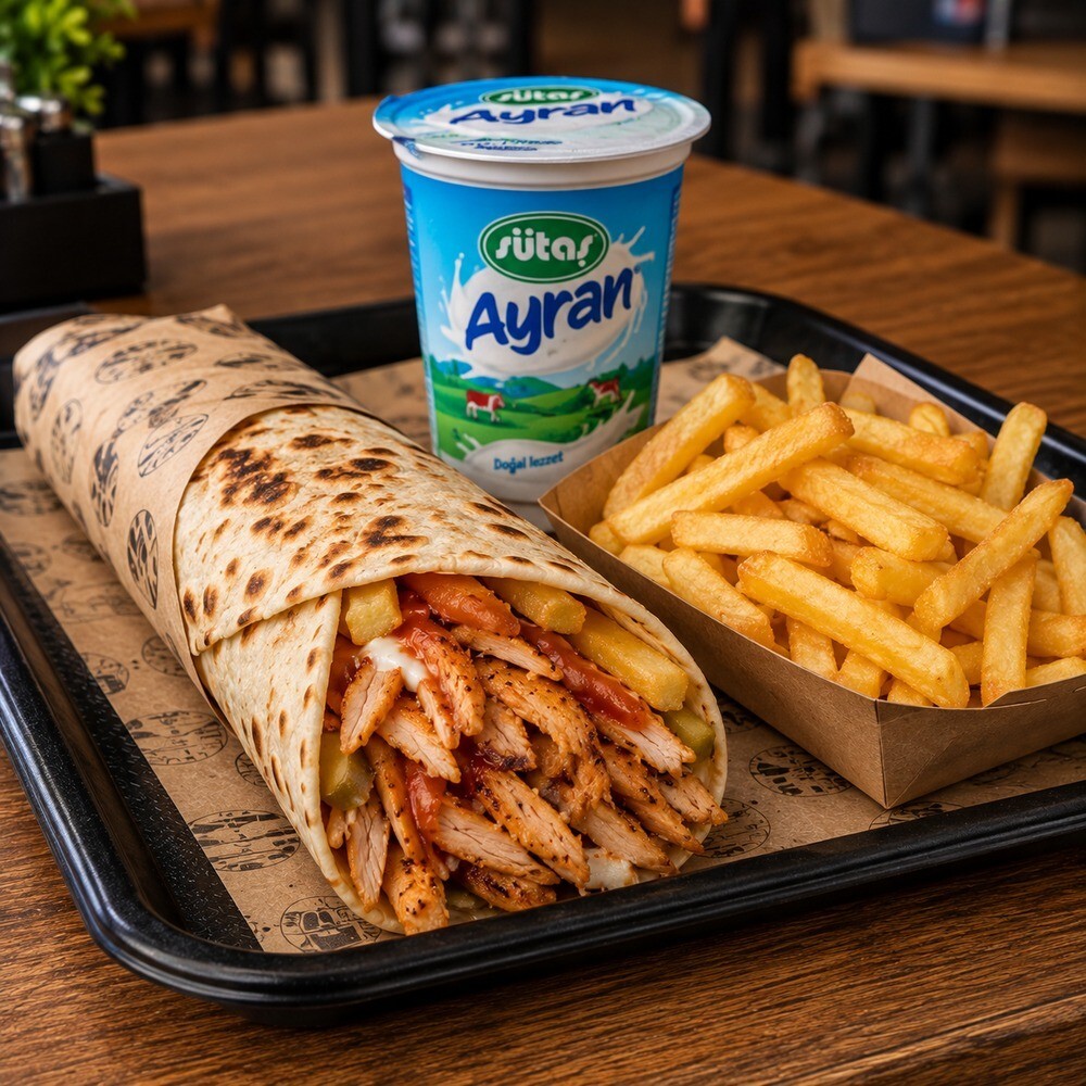Hayat Usulü Tavuk Döner Dürüm Menü