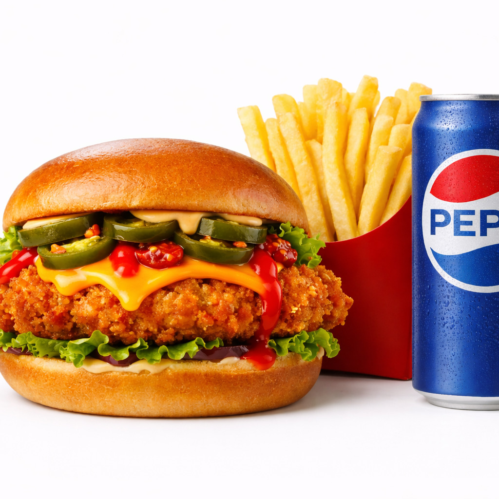 Mr Hot Chicken Burger Menu