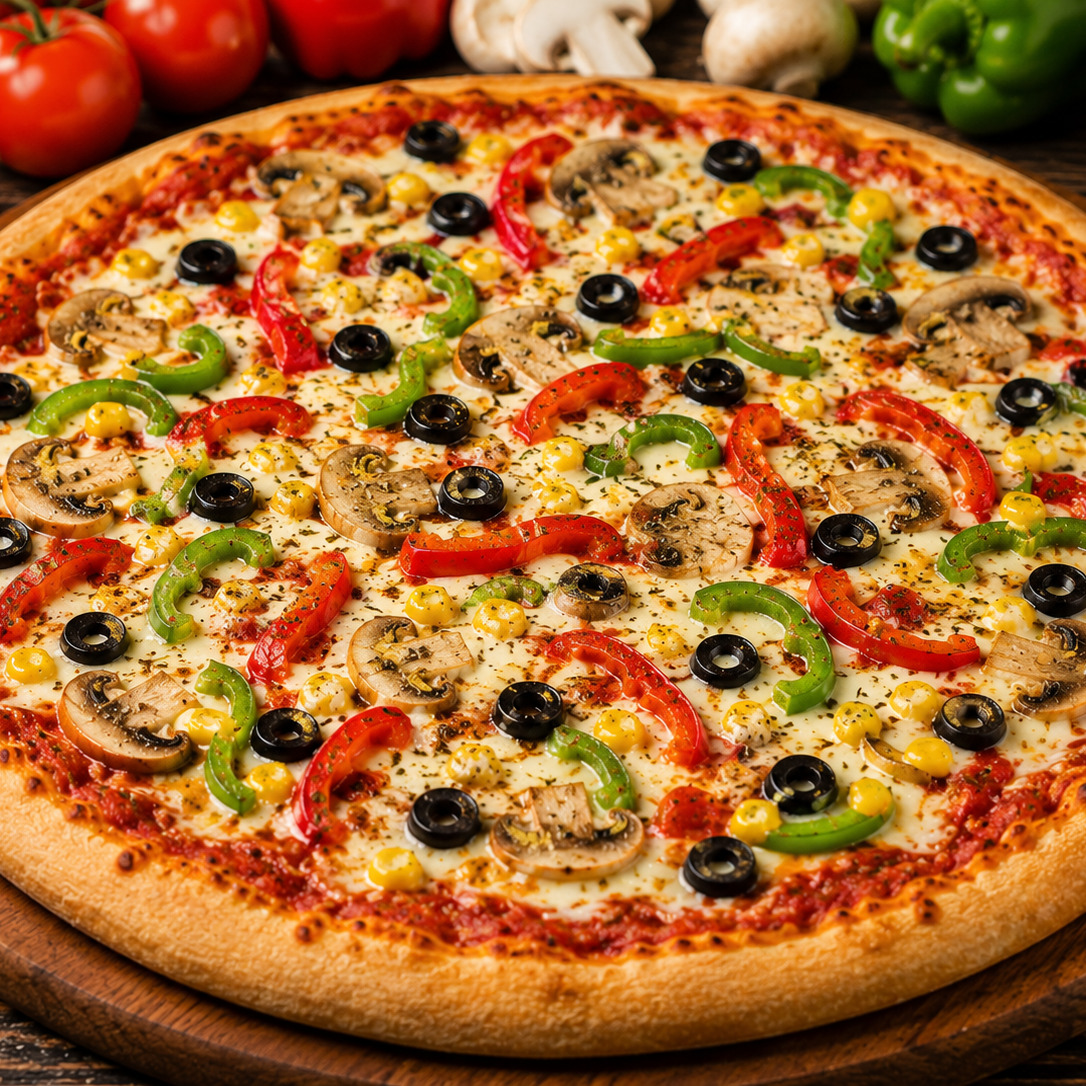 Sebzeli Vejetaryen Pizza Orta Boy