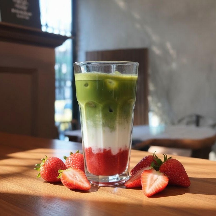Iced Strawberry Matcha Latte