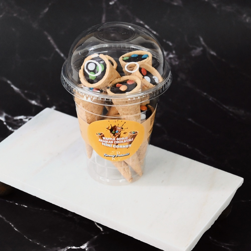 Waffle soslu mini Kornet “10adet”