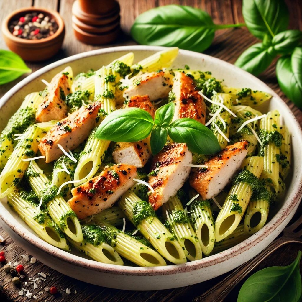 Pesto Soslu Tavuklu Penne